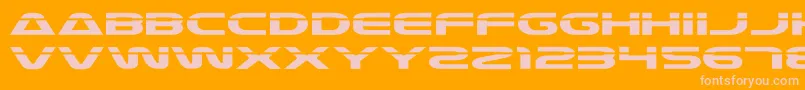 Laser4-Schriftart – Rosa Schriften auf orangefarbenem Hintergrund