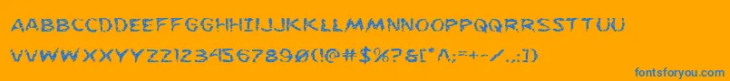 Police Flesheatingexpand – polices bleues sur fond orange
