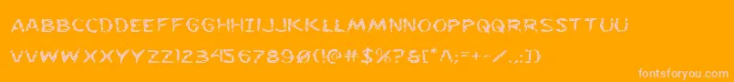 Flesheatingexpand-Schriftart – Rosa Schriften auf orangefarbenem Hintergrund