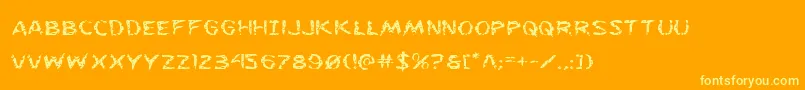 Flesheatingexpand Font – Yellow Fonts on Orange Background
