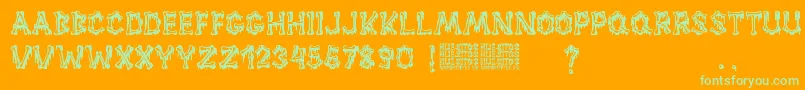 Huesitos Font – Green Fonts on Orange Background
