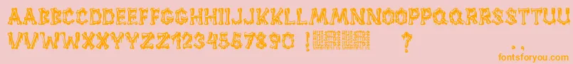 Huesitos Font – Orange Fonts on Pink Background