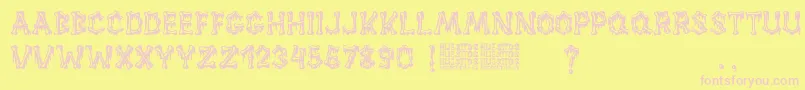 Huesitos Font – Pink Fonts on Yellow Background