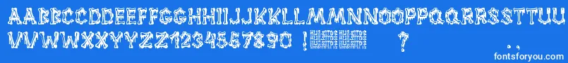 Huesitos Font – White Fonts on Blue Background