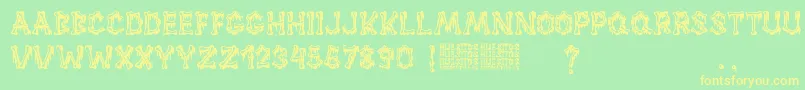 Huesitos Font – Yellow Fonts on Green Background