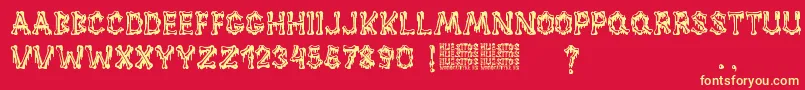 Huesitos Font – Yellow Fonts on Red Background