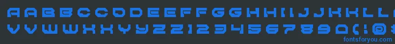Шрифт Pulsarclasssolidtitle – синие шрифты на чёрном фоне