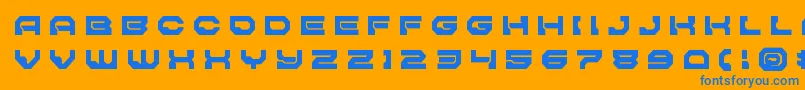 フォントPulsarclasssolidtitle – オレンジの背景に青い文字