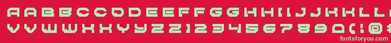 フォントPulsarclasssolidtitle – 赤い背景に緑の文字