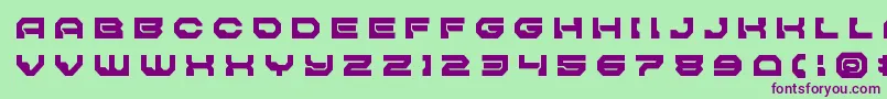 フォントPulsarclasssolidtitle – 緑の背景に紫のフォント