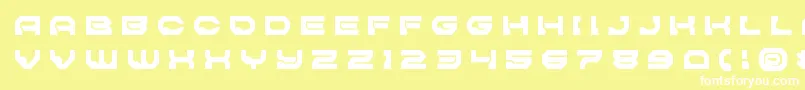 Pulsarclasssolidtitle-fontti – valkoiset fontit keltaisella taustalla