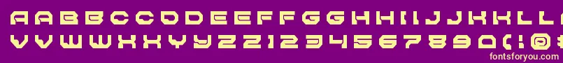 Pulsarclasssolidtitle-fontti – keltaiset fontit violetilla taustalla