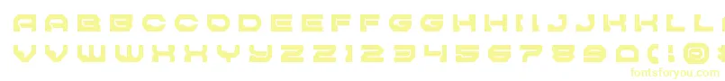 フォントPulsarclasssolidtitle – 白い背景に黄色の文字