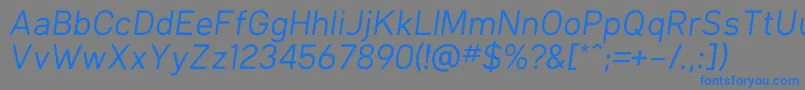 Подробнее о шрифте KlimaRegularItalic Шрифт KlimaRegularItalic – синие шрифты на сером фоне