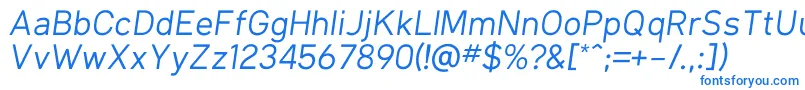 Weitere Informationen zur KlimaRegularItalic-Schriftart KlimaRegularItalic-Schriftart – Blaue Schriften