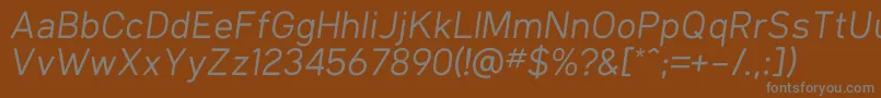 KlimaRegularItalic Font – Gray Fonts on Brown Background
