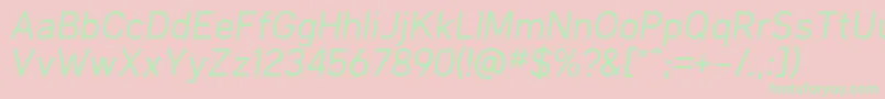 More about KlimaRegularItalic Font KlimaRegularItalic Font – Green Fonts on Pink Background