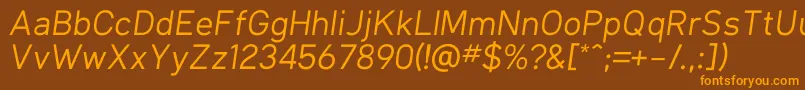 More about KlimaRegularItalic Font KlimaRegularItalic Font – Orange Fonts on Brown Background