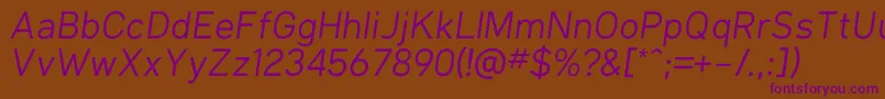 Шрифт KlimaRegularItalic – фиолетовые шрифты на коричневом фоне