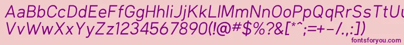 KlimaRegularItalic Font – Purple Fonts on Pink Background
