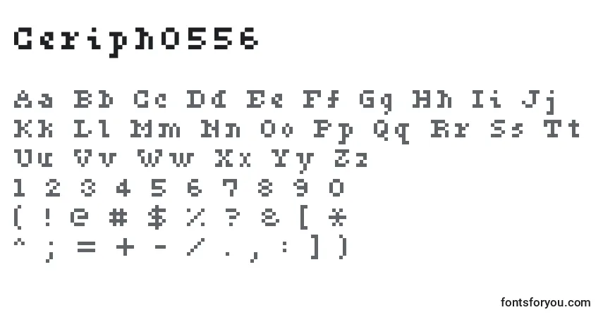 Czcionka Ceriph0556 – alfabet, cyfry, specjalne znaki