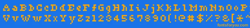Ceriph0556-fontti – oranssit fontit sinisellä taustalla