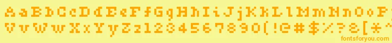 Ceriph0556-fontti – oranssit fontit keltaisella taustalla
