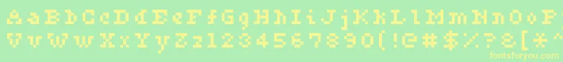 フォントCeriph0556 – 黄色の文字が緑の背景にあります