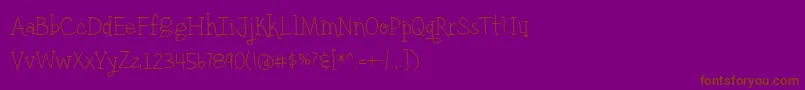 BmdYellowUmbrellaThin Font – Brown Fonts on Purple Background
