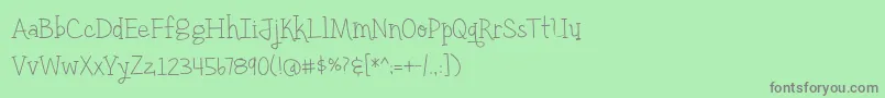 BmdYellowUmbrellaThin Font – Gray Fonts on Green Background