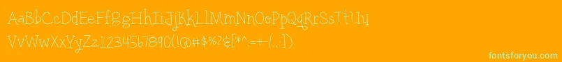 Czcionka BmdYellowUmbrellaThin – zielone czcionki na pomarańczowym tle