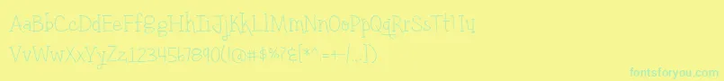 Fonte BmdYellowUmbrellaThin – fontes verdes em um fundo amarelo