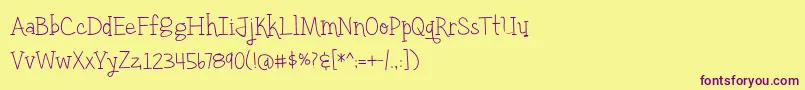 BmdYellowUmbrellaThin Font – Purple Fonts on Yellow Background