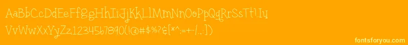 Fonte BmdYellowUmbrellaThin – fontes amarelas em um fundo laranja