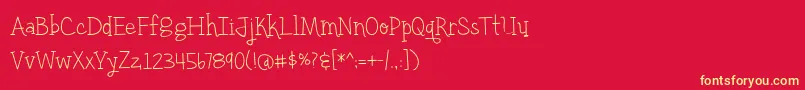 BmdYellowUmbrellaThin Font – Yellow Fonts on Red Background