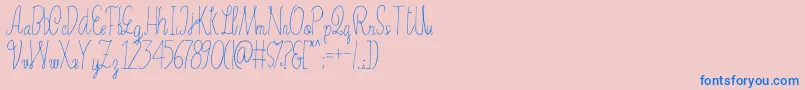 Czcionka Erica – niebieskie czcionki na różowym tle