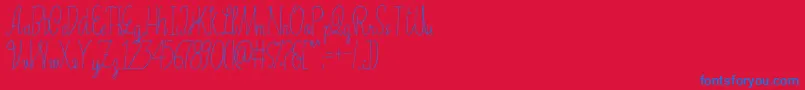 Erica Font – Blue Fonts on Red Background
