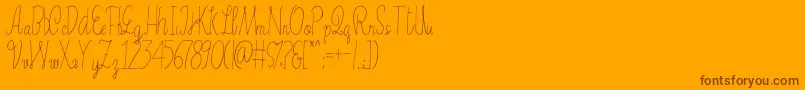 Erica-Schriftart – Braune Schriften auf orangefarbenem Hintergrund