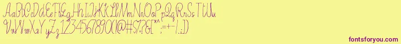 Erica Font – Purple Fonts on Yellow Background