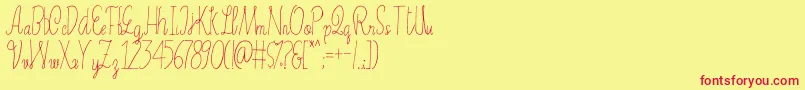 Erica Font – Red Fonts on Yellow Background