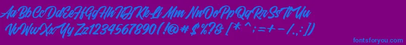 FrestyPersonalUseOnly Font – Blue Fonts on Purple Background
