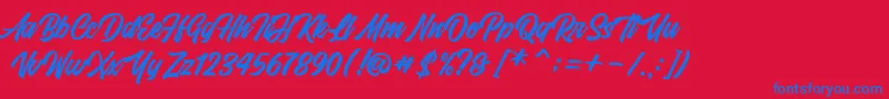 fuente FrestyPersonalUseOnly – Fuentes Azules Sobre Fondo Rojo