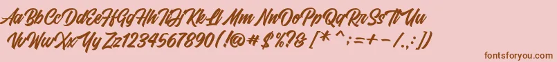 FrestyPersonalUseOnly-Schriftart – Braune Schriften auf rosa Hintergrund