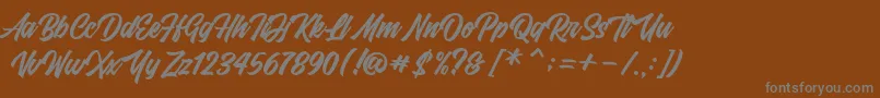 FrestyPersonalUseOnly-Schriftart – Graue Schriften auf braunem Hintergrund