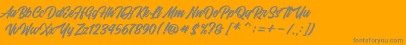 Fonte FrestyPersonalUseOnly – fontes cinzas em um fundo laranja