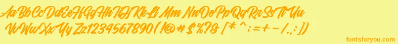 FrestyPersonalUseOnly Font – Orange Fonts on Yellow Background