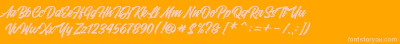 FrestyPersonalUseOnly Font – Pink Fonts on Orange Background