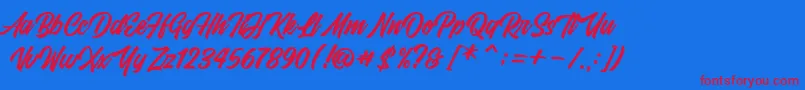 FrestyPersonalUseOnly Font – Red Fonts on Blue Background