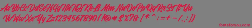FrestyPersonalUseOnly Font – Red Fonts on Gray Background