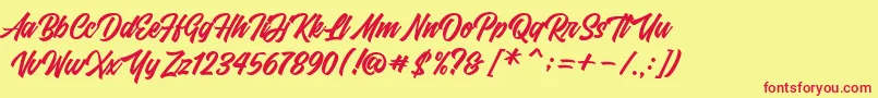 FrestyPersonalUseOnly-Schriftart – Rote Schriften auf gelbem Hintergrund